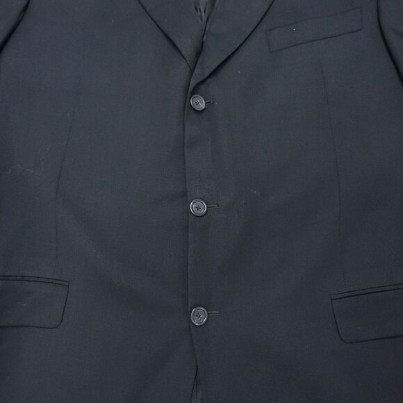 Burberry London Blazer Jacket Men's 42 Black Wool Single Breasted Notch Lapel - Picture 3 of 11